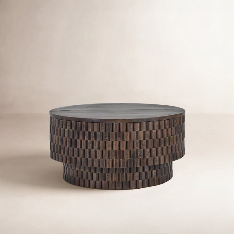 Norwood 40" Round Coffee Table, Dark Brown