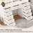 Vanity Desk with 11 Drawers and Large Led Lighted Mirror, 47" Large Makeup Vanity Table with A Power Outlet, Storage Stool, Vanity Set for Bedroom, White