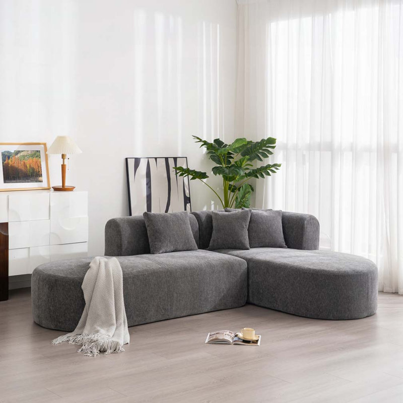 Canapé modulaire rembourré, Gris