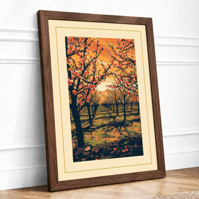 Orchard at Sunrise Japandi - Framed Print