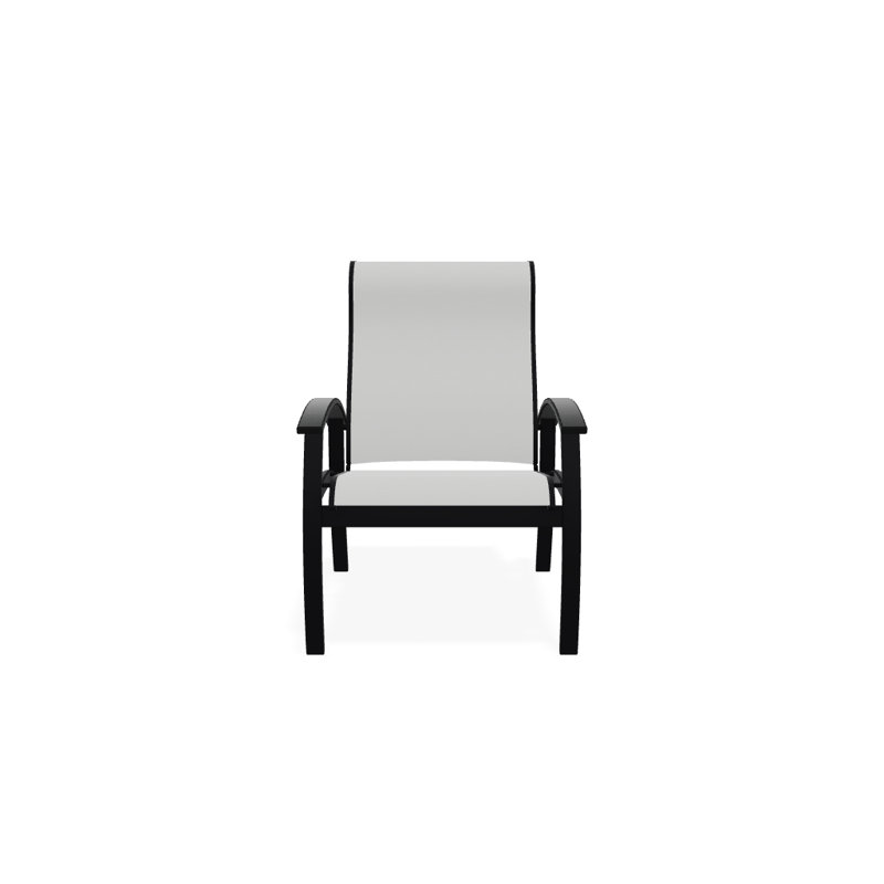 Chaise de patio Askar, Graphite classique, Blanc 6D Sunbrella®, Noir texturé