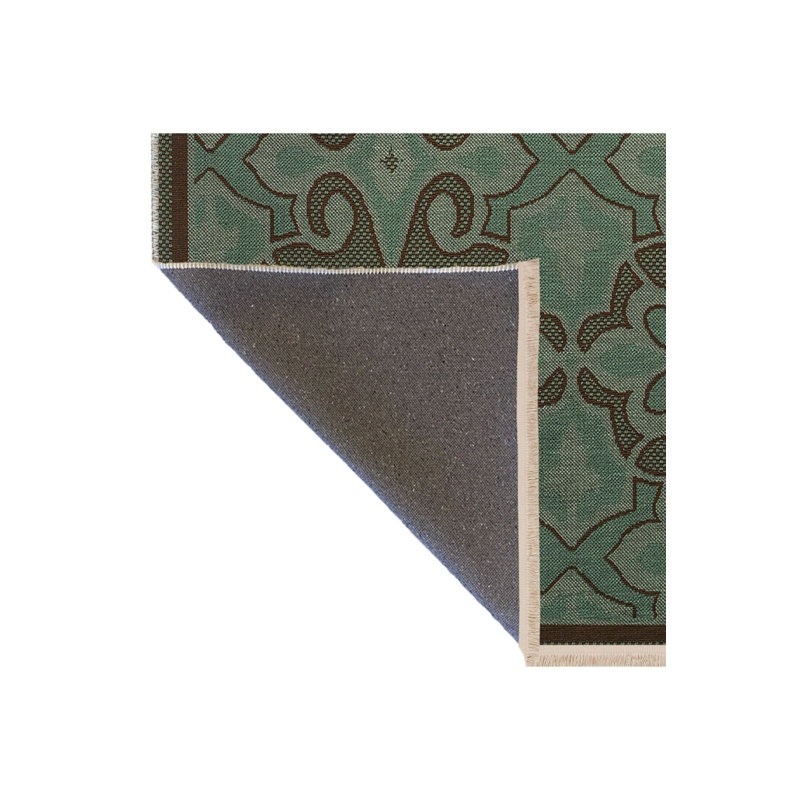 Tapis décoratif vert à motif abstrait vert, Sous-tapis rectangulaire 3 pi 11 po x 5 pi 11 po i