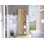 Armoire de salle de bain haute en lin Urano avec quatre tablettes extérieures ouvertes