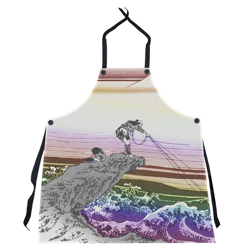 Bib Apron, Gray/Blue/Green