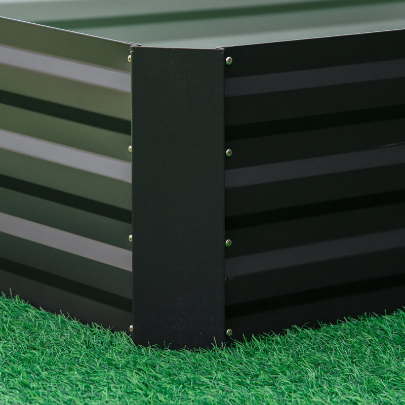 Raised Metal Planter Bed, 7.9'X3'x1', Galvanized Steel For Veggies, Flowers, Herbs, Succulents, Gray - Easy To Clean, Weed Resistance Garden Bed In Material, 7.9' X 3' 1'. For Growing Various Plants.