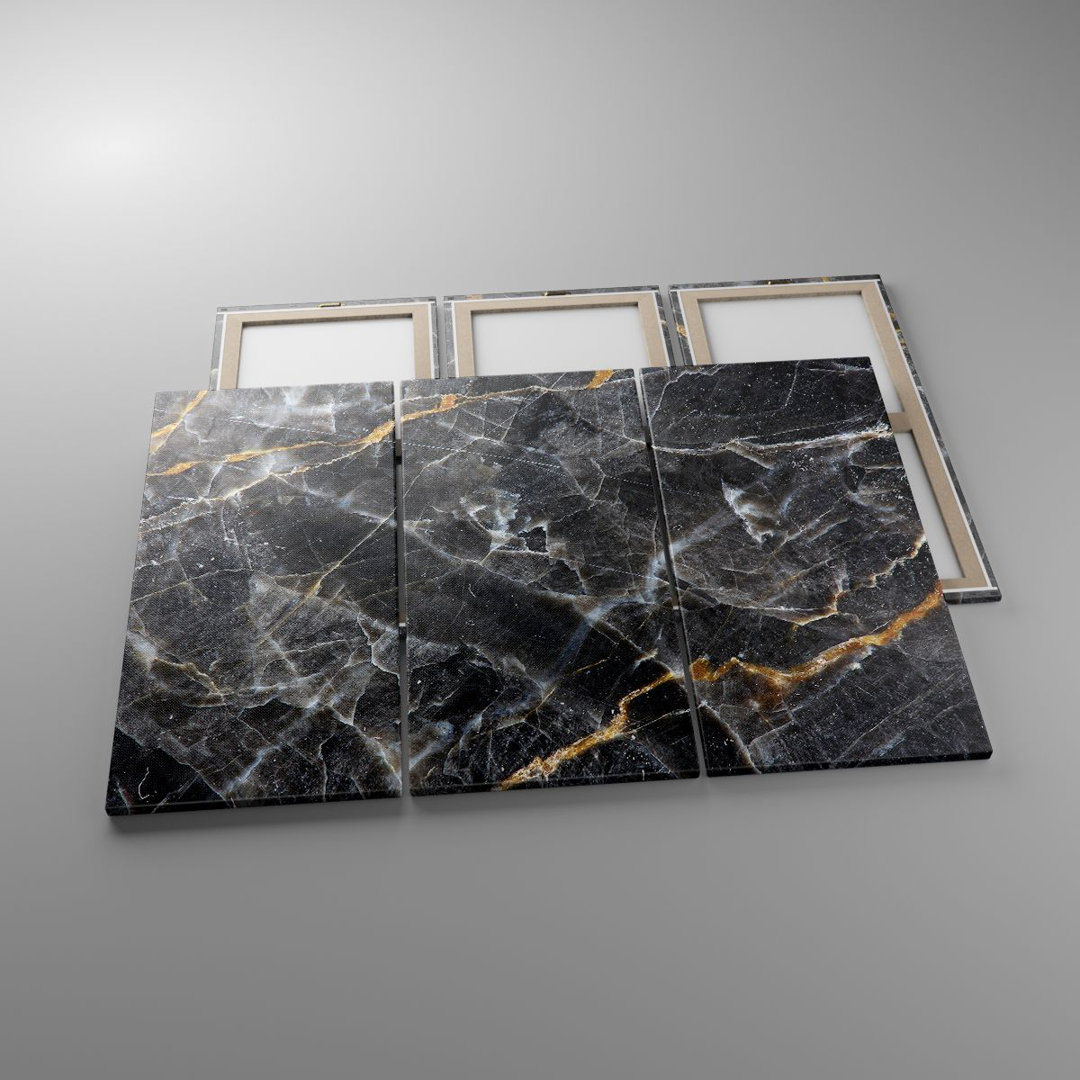 3-tlg. Leinwandbilder-Set Marble Stone