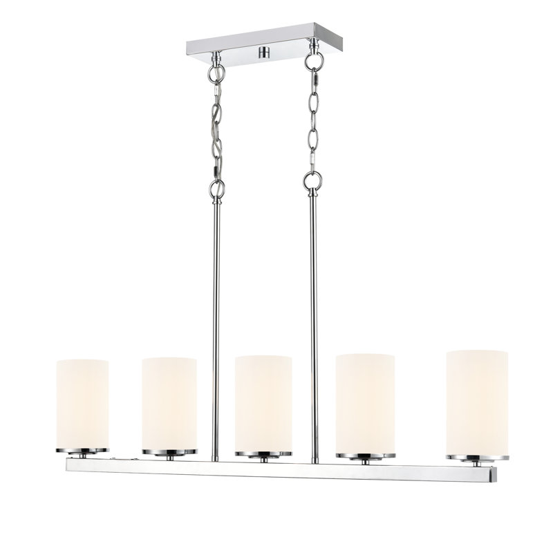 Verlana 35" 5-Light Linear Chandelier - Chrome, Chrome