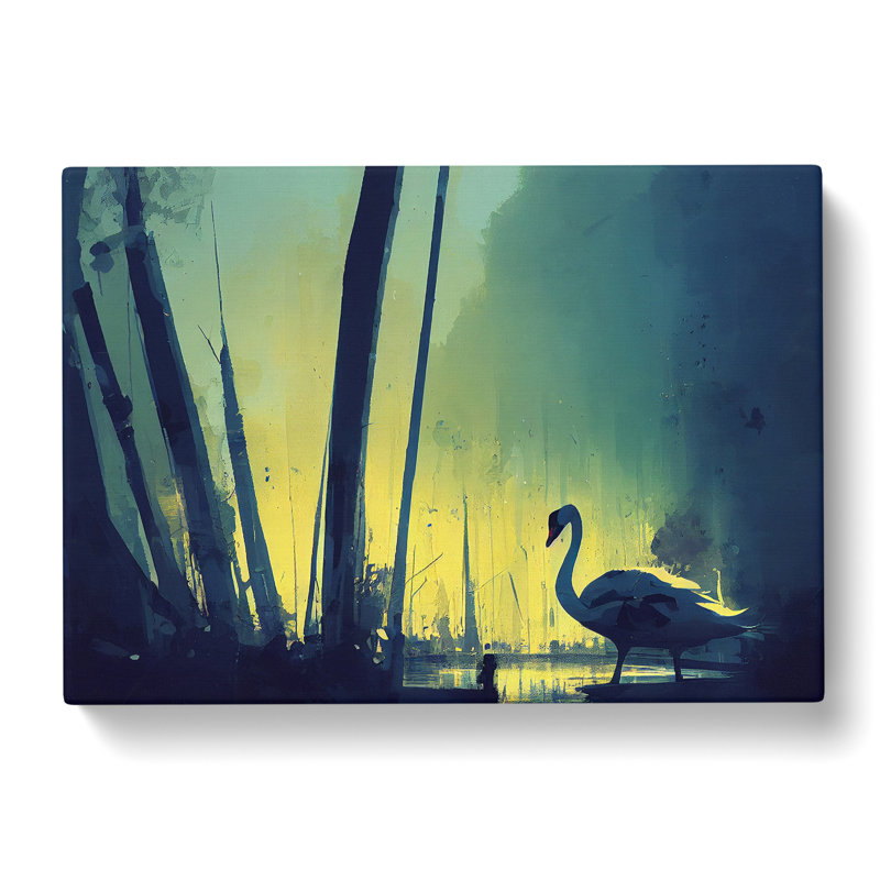 Swan Art Painting Vol.1 - Wrapped Canvas, 35cm H x 50cm W x 3cm D