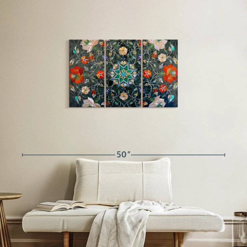 Fleur mosaïque Kerner, H 20 po x l 33 po
