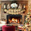 Décorations de Noël - Bannière de joyeux Noël rétro - Décoration de dégagement de Noël rétro et nostalgique traditionnel pour Noël