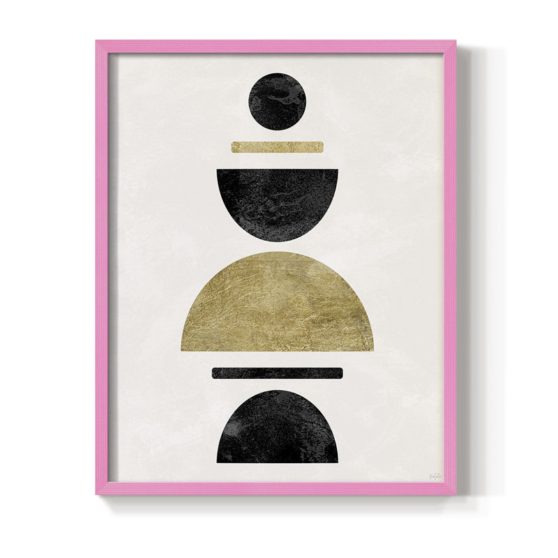 Modern Stack Framed Print - Solid Wood, 10" H x 8" W, Pink