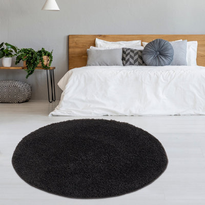 Myshaggy Collection Rugs Solid Design in Black