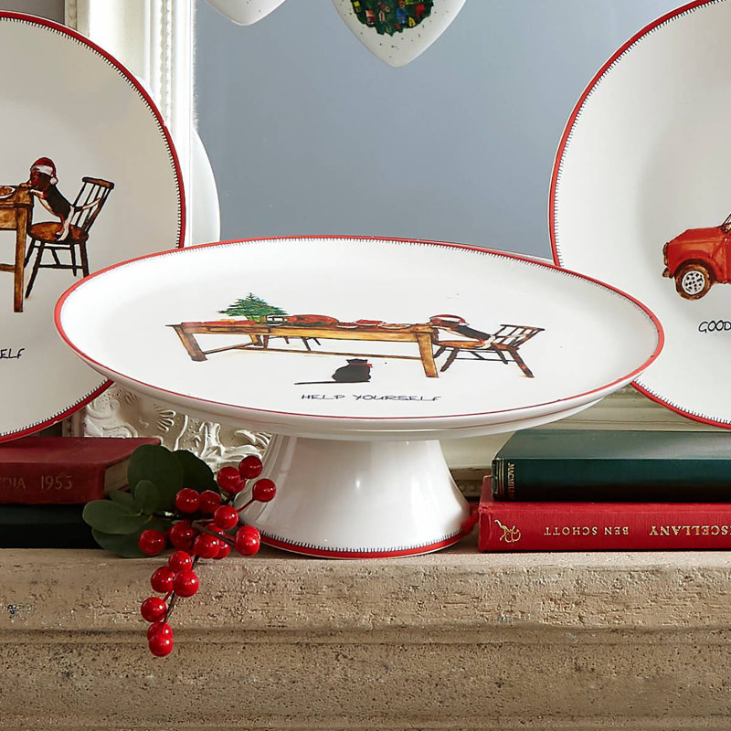 10.5" Help Yourself Footed Cake Plate