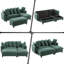 Canapé modulaire en chenille de 83 po en L avec repose-pieds et rangement - canapé convertible 4 places avec 6 coussins, capacité de 300 lb-577971304