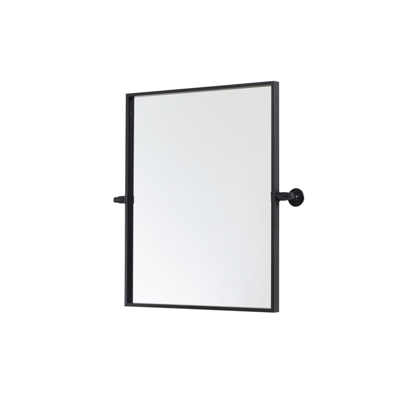 Miroir mural en métal, Noir, 21 po x 32 po