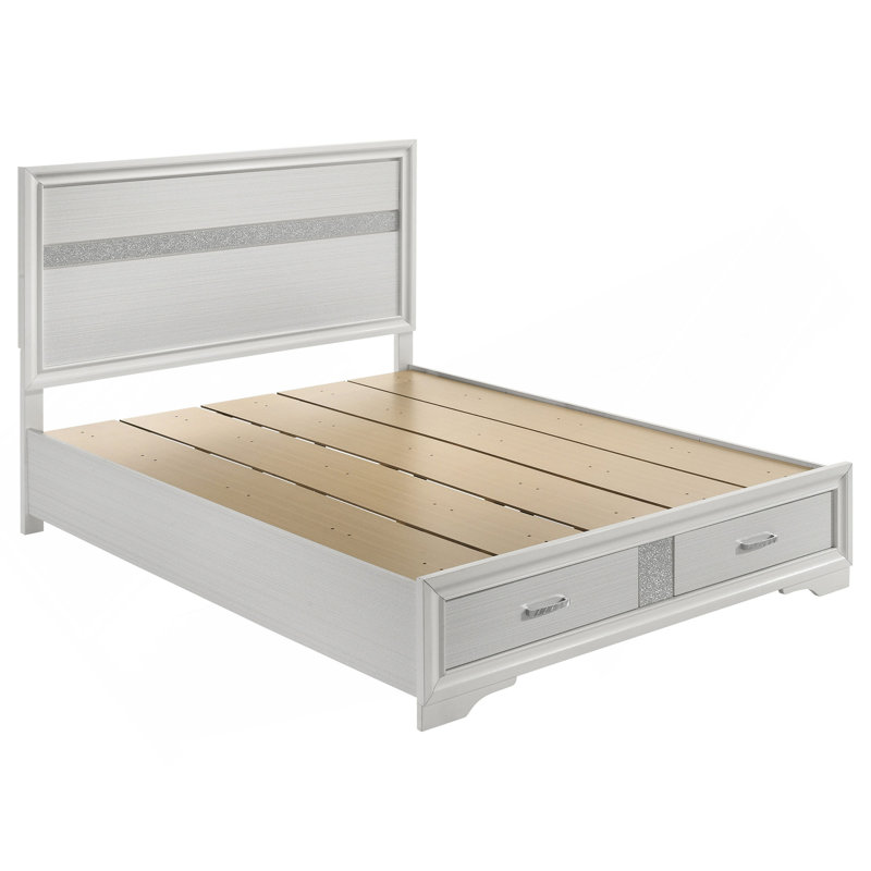 Ensemble de chambre avec grand lit 5 pièces Corbin White, White, Queen
