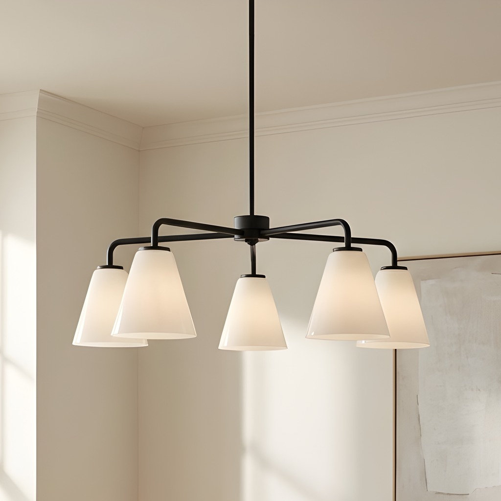 Hayden 5-Light Chandelier, Midnight Black, White