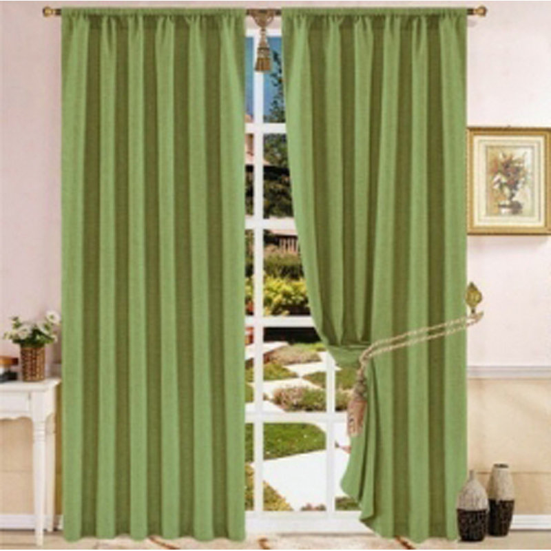 Panneaux de rideaux rayés avec passe-tringle, Lime, l 55 po x L 108 po