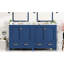 Armoire de salle de bain 60 po en bleu, avec double meuble-lavabo et fonction de rangement - Améliorez votre décor