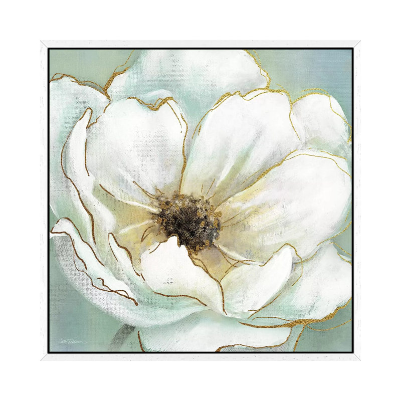 Soft Teal Splendor by Carol Robinson - Print on Canvas, White Framed Canvas, 45.72 cm H x 45.72 cm W x 3.175 cm D