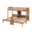Lit superposé en bois avec bureau et tablettes de rangement, lit superposé triple 3 en 1 avec lampe de lecture à DEL-935423401