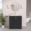  Comptoir de meuble-lavabo à surface solide de 30 pouces avec lavabo intégré, comptoir mince de 0,56 po d'épaisseur, design moderne blanc éclatant, léger et facile à installer