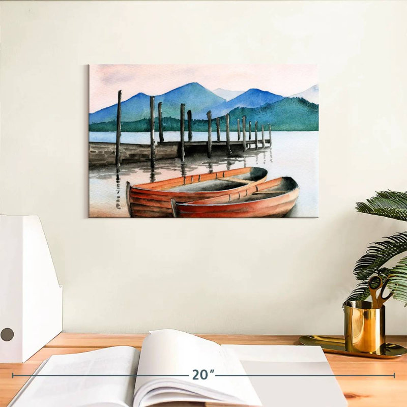 Mehar Boats Ashore, 8" H x 12" W