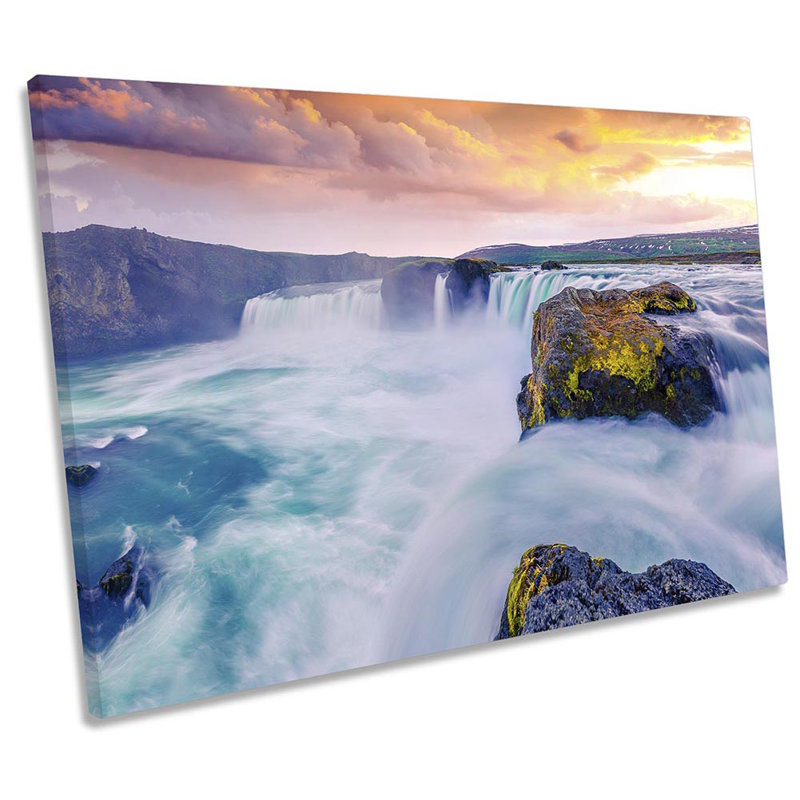 Godafoss Waterfall Iceland - Wrapped Canvas Print, 50.8cm H x 76.2cm W x 2cm D