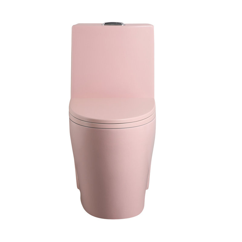 1.1/1.6 GPF Tornado Flush One-Piece Toilet for bathrooms,Siphonic S-trap 12",Elongated Bowl with Soft Close Seat,Powerful Dual Flush MAP 1000g,Comfort Chair Seat ADA Height 17", Pink