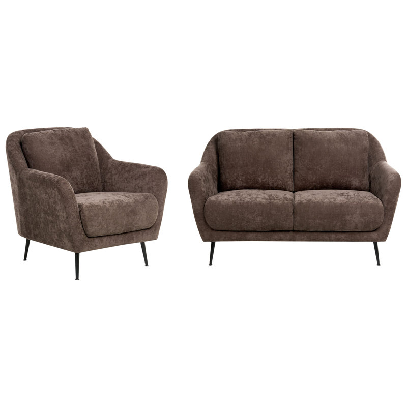 Wandi 2 Piece Sofa Set, Dark Brown