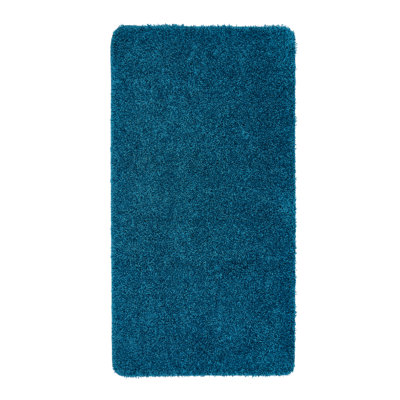 Solid Colour Shaggy Teal Area Rug