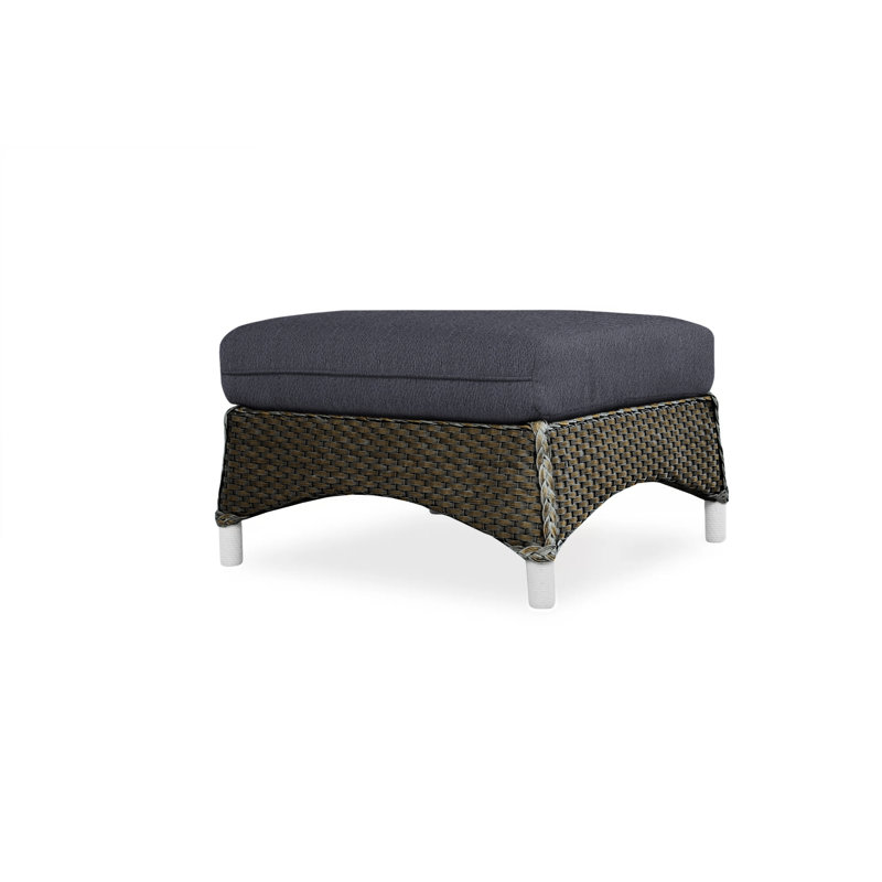 Mandalay Outdoor Ottoman, Decorline Navy, Mink