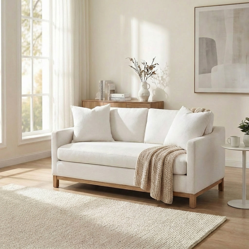 Cami 64'' Upholstered Loveseat, Cream