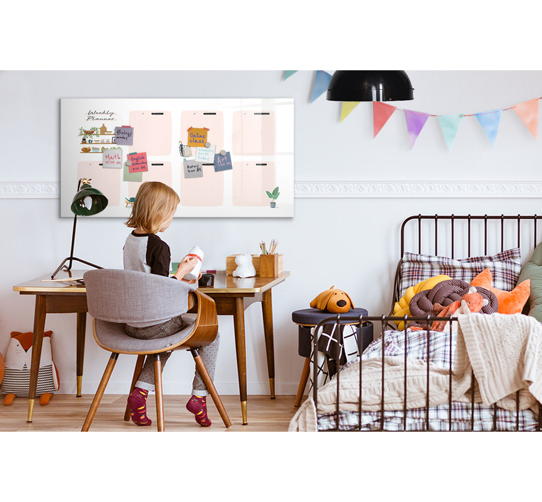 Magnetic Memo Board Whiteboard - 120 x 60 cm - With Marker and Magnets - Weekly planner