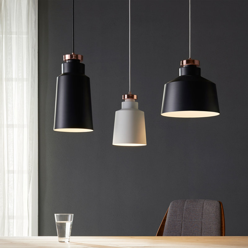Deangalo 1 - Light LED Single Pendant, 96.6" H x 8" W x 8" D, Black, Black