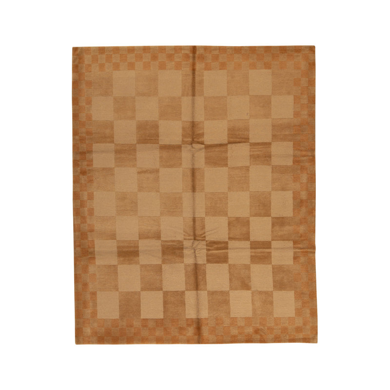 Tapis beige et pêche noué à la main de haute qualité