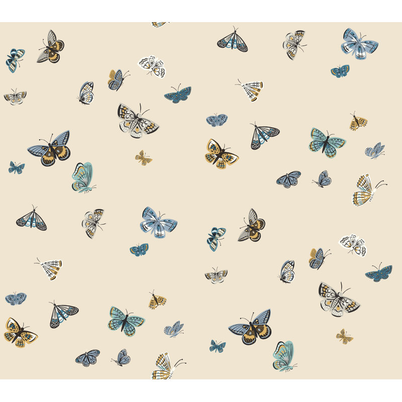 Papier peint adhésif Butterfly House, Beige