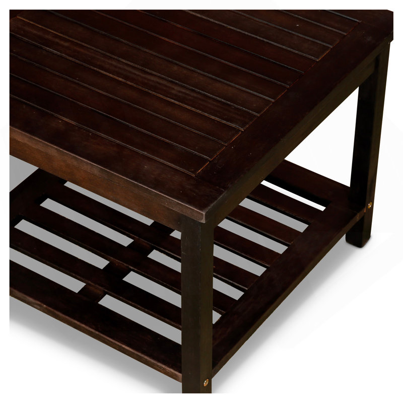 Longs Peak Eucalyptus 2-Shelf Side Table, Espresso
