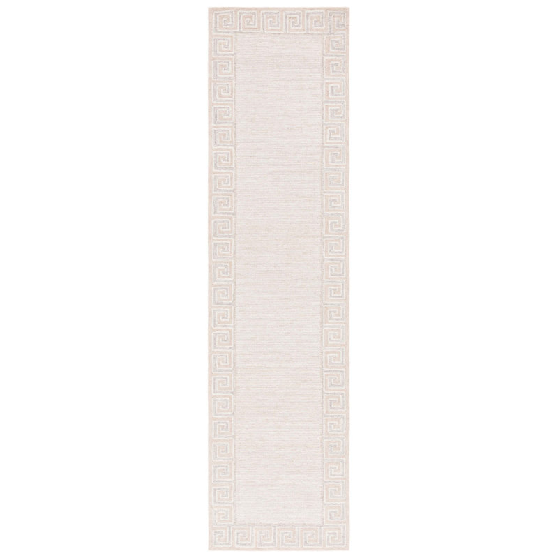 Shawnea Hand Tufted Wool Cotton Geometric Rug in Brown/Ivory, Runner 2'3" x 9'