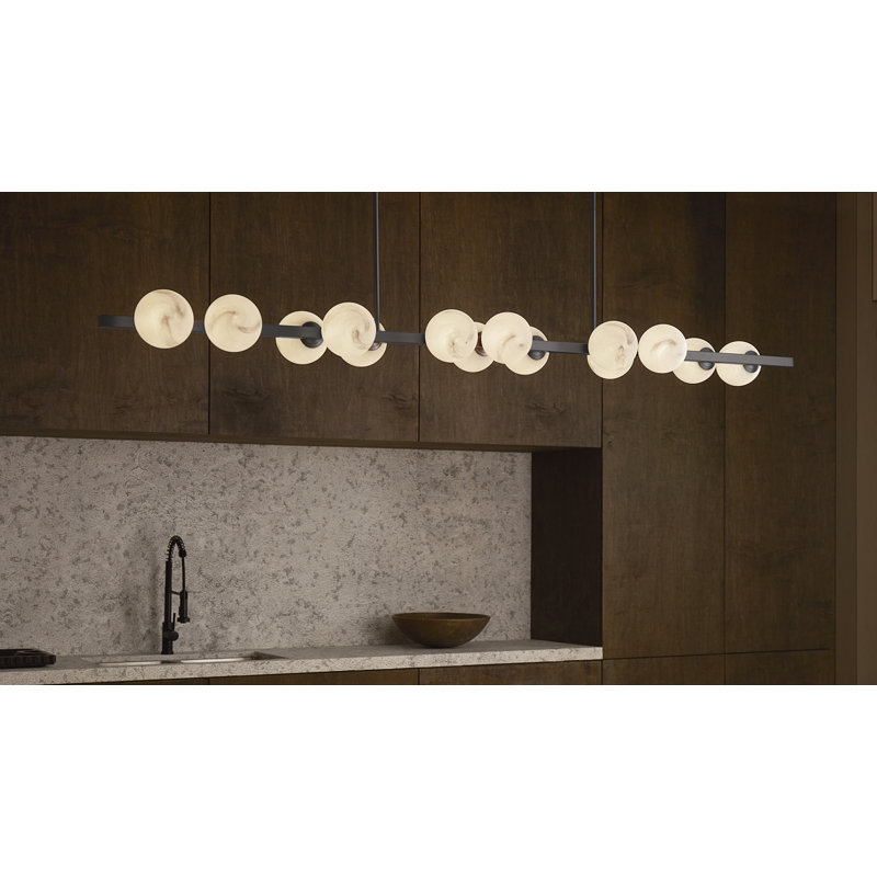 Lustre 14 lumières Selene, Noir mat