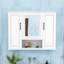 Élégante armoire à pharmacie de salle de bain murale avec miroir, tablettes réglables et amplement de rangement-608043500