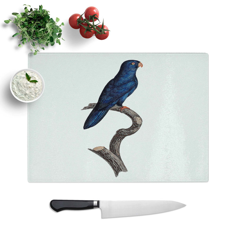 Tempered Glass Sparman Parakeet by F. Levaillant Chopping Board, 39 cm W x 28.5 cm L