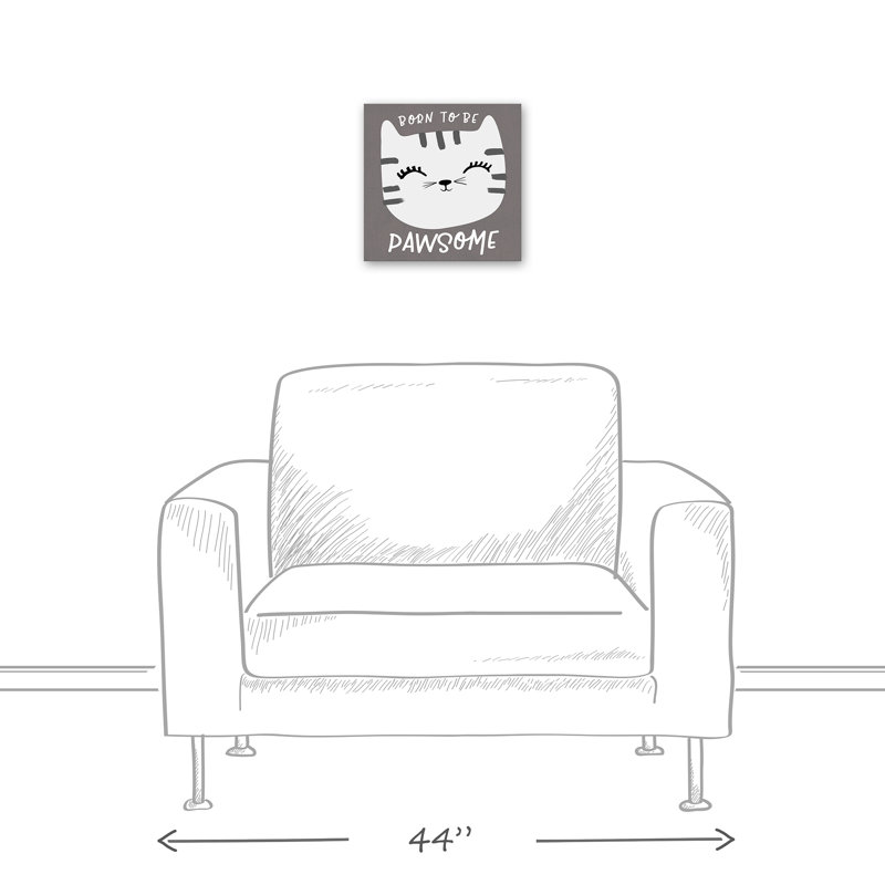 Art de toile de pawsome né pour be Tig, H 20 po x l 20 po x P 1,25 po, Gris