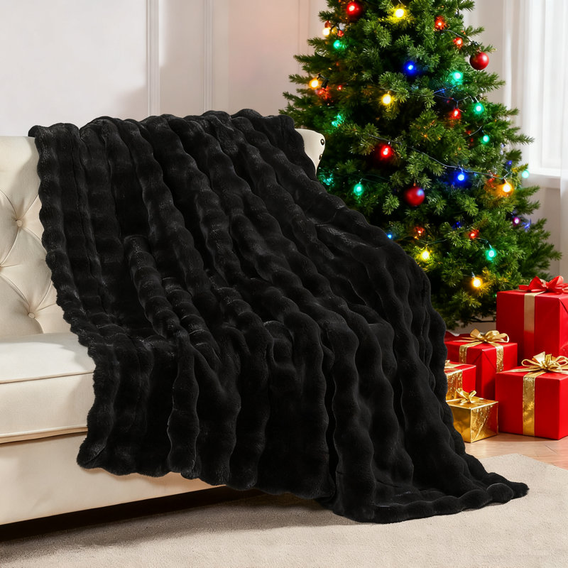 Throw Blanket, Black, 127cm W x 152.4cm L