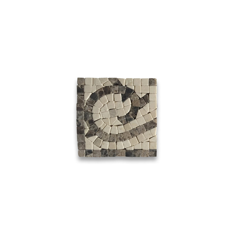 Carreau décoratif en marbre brun / beige 4 po x 4 po
