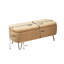 Banc de rangement doré en fausse fourrure de chameau pour le salon