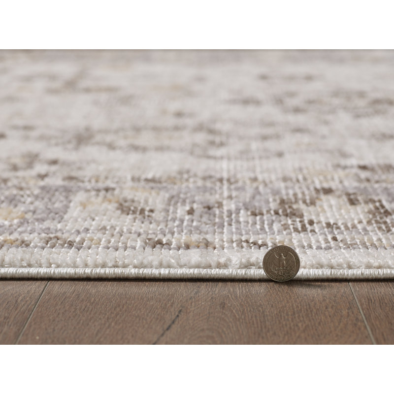 Mira Luna Machine Woven Performance Area Rug - Ivory/Grey - 2'3" x 8' Runner, Ivory/Grey, 2'3" x 8' Runner