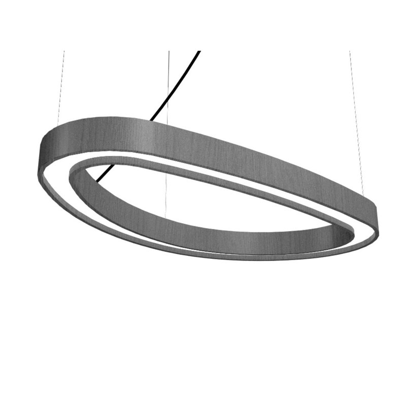 1 - Light LED Pendant, 1.97" H x 31.5" W x 18.11" D, Organic Gray