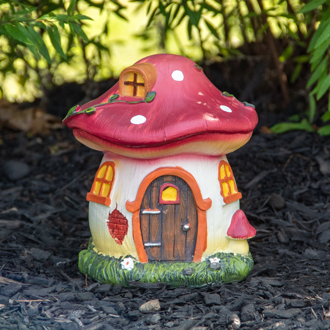 6.25" Red Mushroom House Outdoor Garden Statue Northlight Seasonal