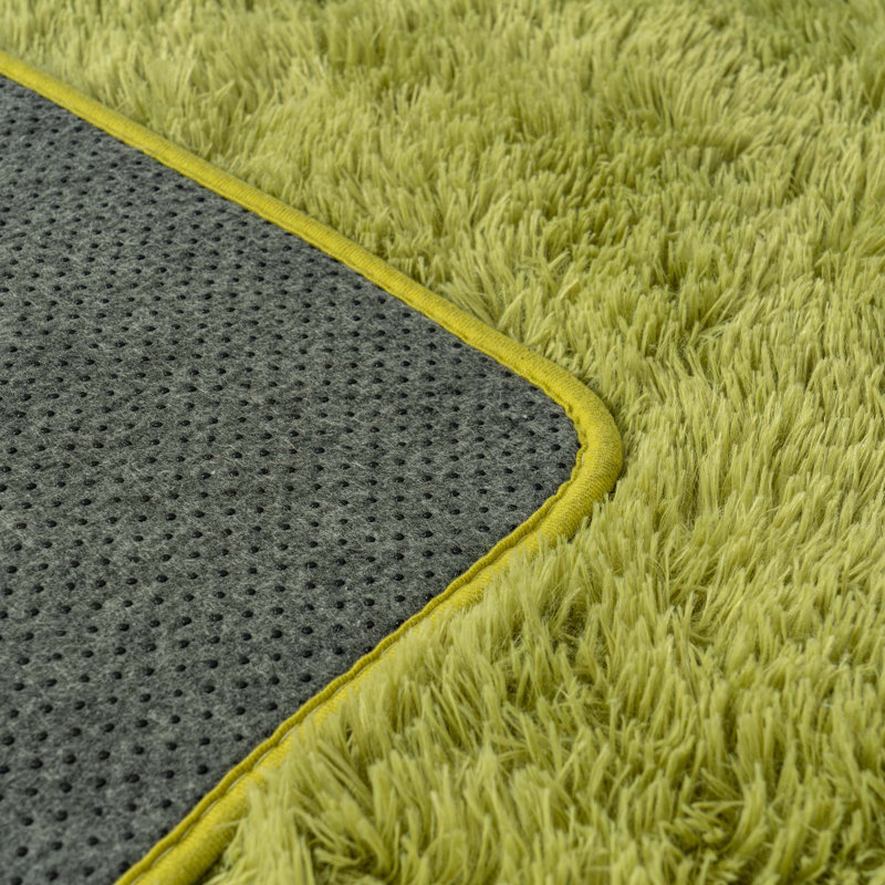 Grass Green Area Rug for Bedroom, Fluffy Shag Rug 9x12 for Kids Play Room, Non-Slip Carpet for Nursery Living Room Dorm Office
